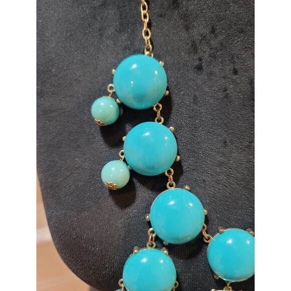 Women's Turquoise Beaded Statement Necklace With Lobster Clasp Lock Jewelry Gift - Picture 5 of 6